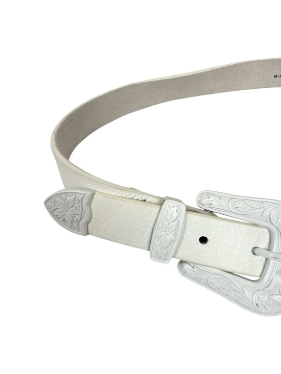B-Low the Belt Baby Bri Bri Double Buckle Western Belt Total White Leather Small
